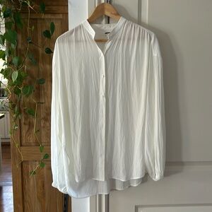 ALC oversized white satin blouse 4 long sleeve